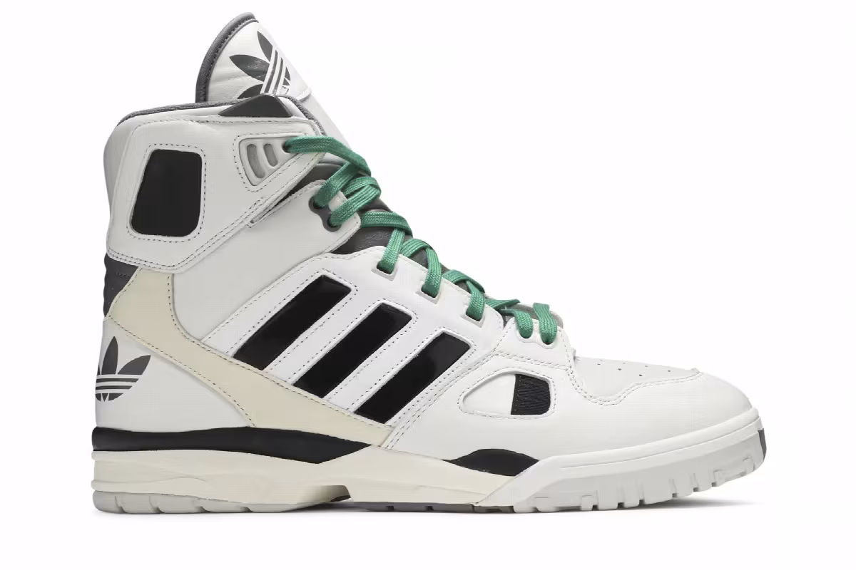 Kid Cudi x adidas Torsion Artillery High Crystal White Core Black, view 2
