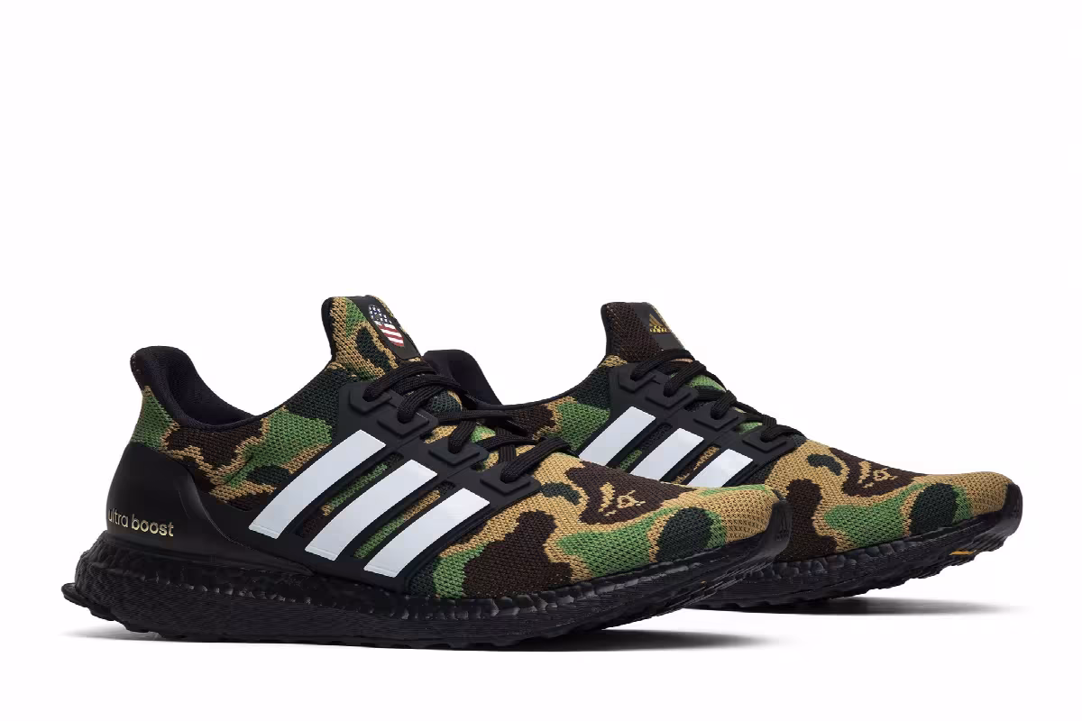 A Bathing Ape x adidas UltraBoost 4.0 Green Camo, view 9