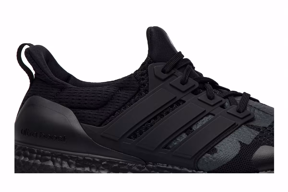 Undefeated x adidas UltraBoost 1.0 Blackout, view 3