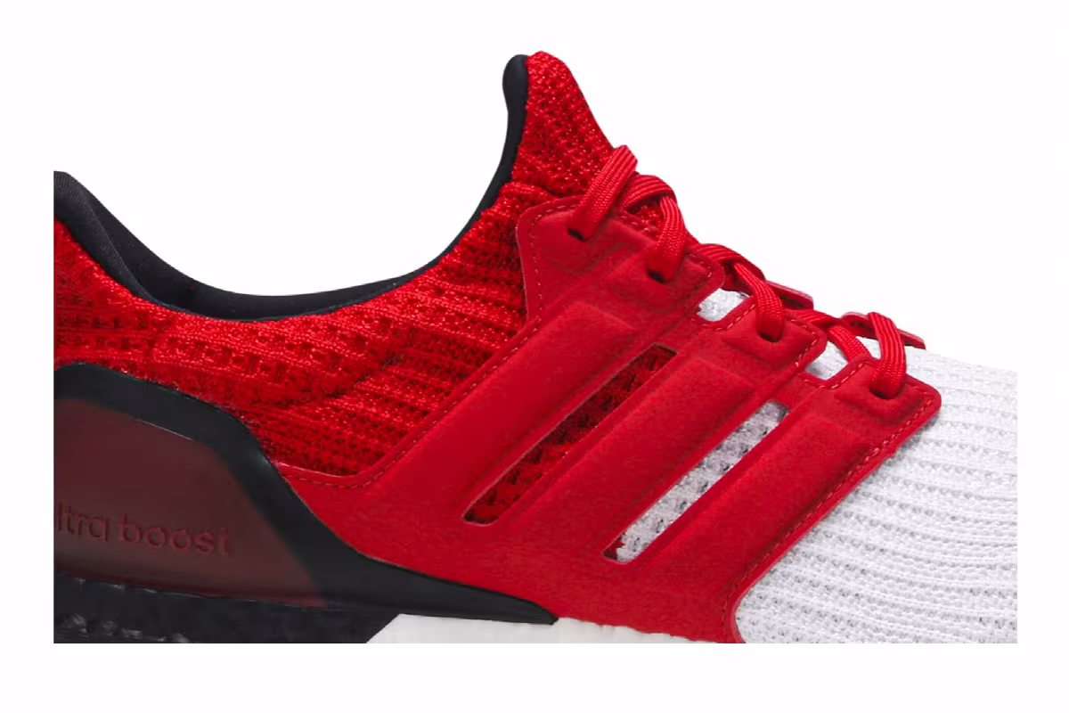 adidas UltraBoost 4.0 White Scarlet, view 3