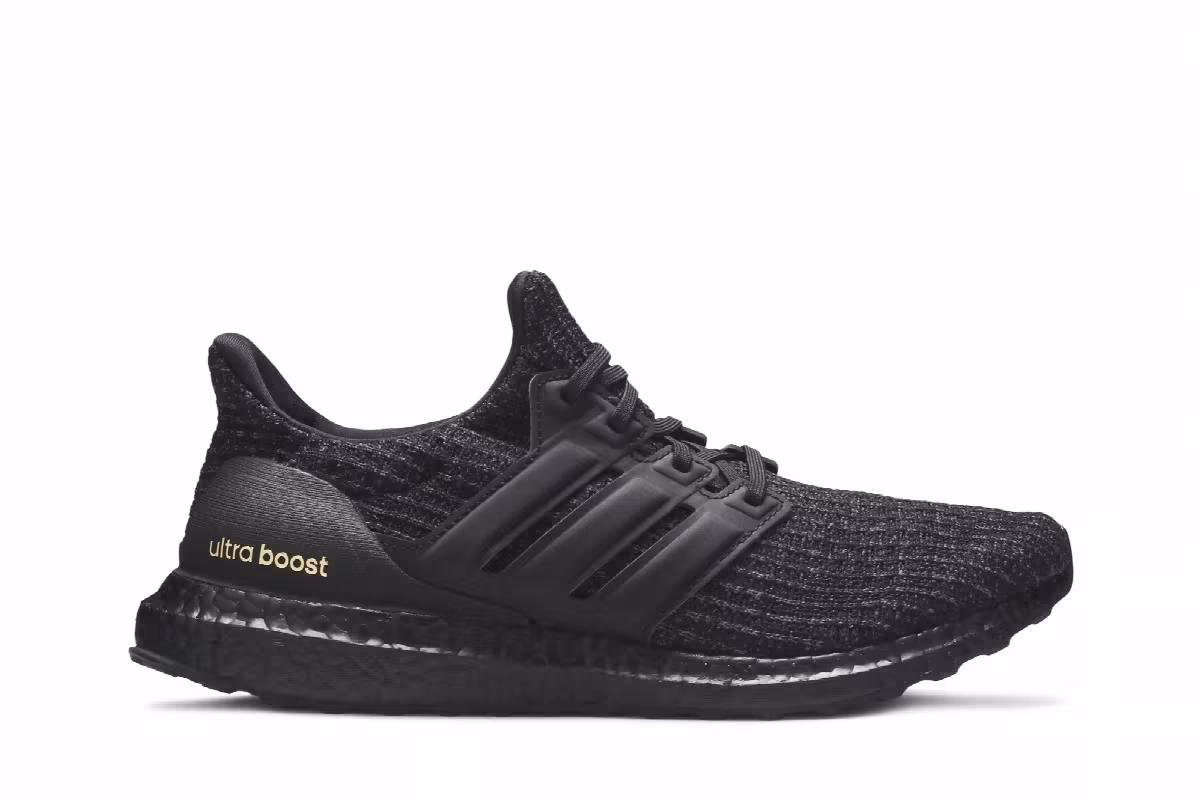 Adidas Women's UltraBoost 4.0 Triple Black Gold, view 2
