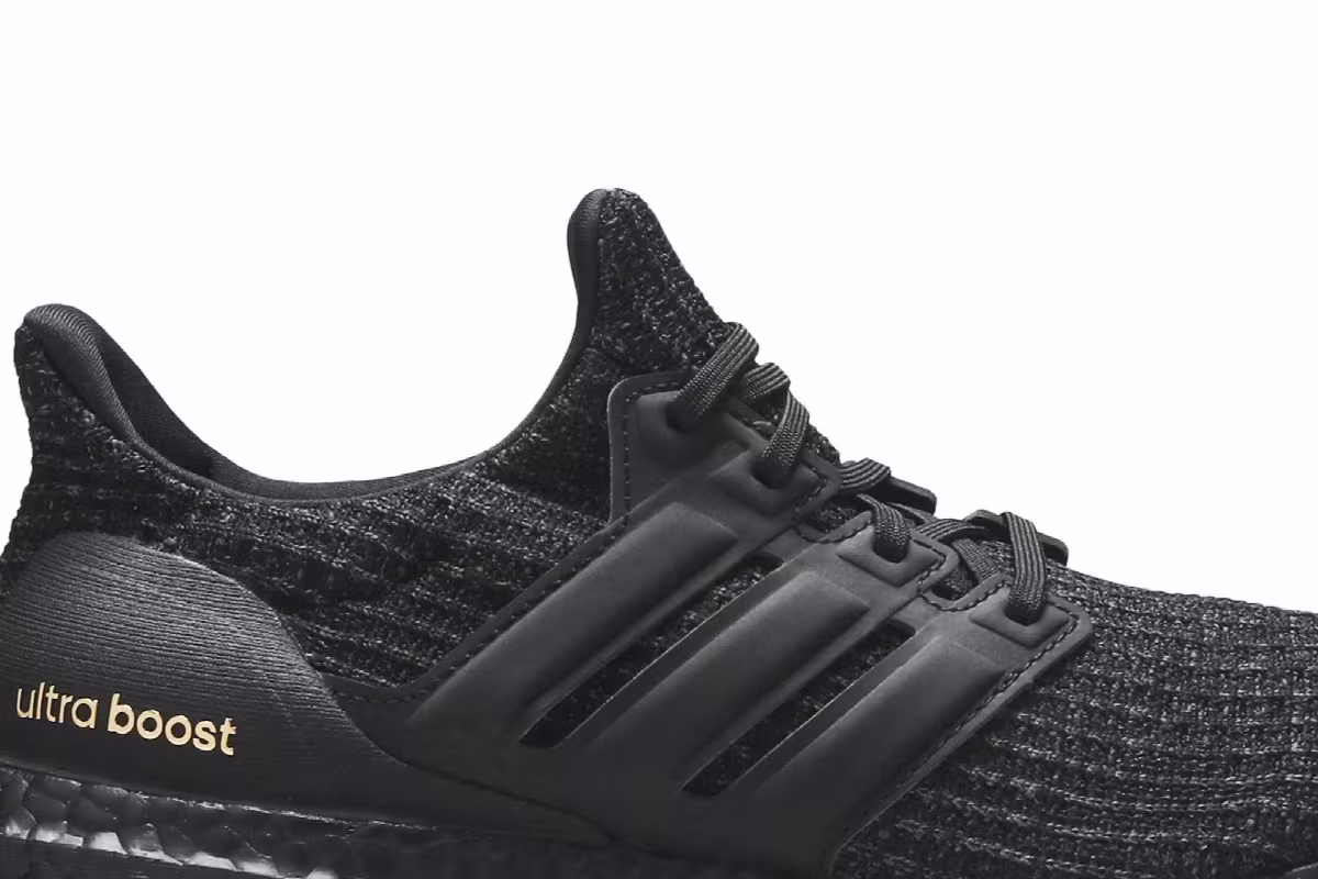 Adidas Women's UltraBoost 4.0 Triple Black Gold, view 3