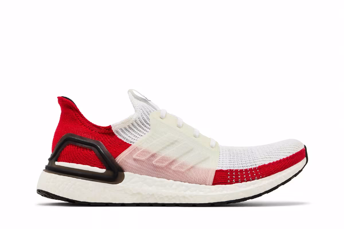 adidas UltraBoost 19 White Scarlet, view 2