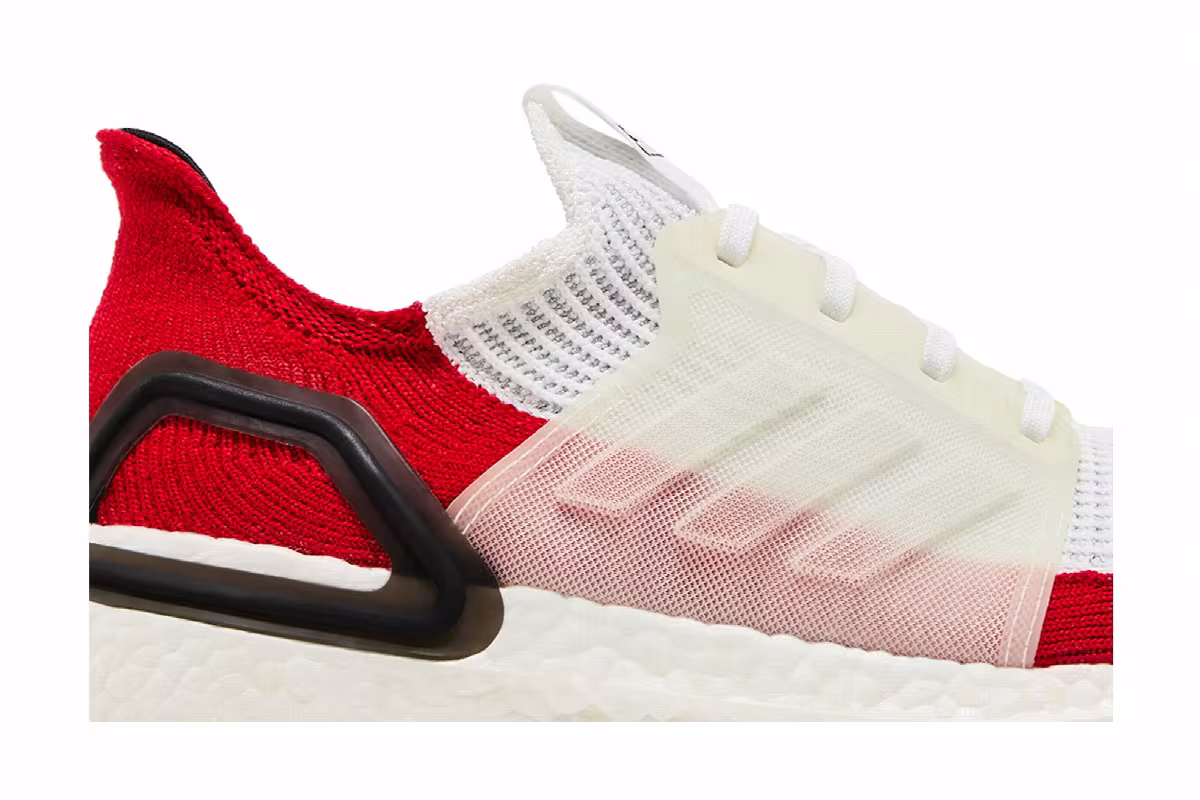 adidas UltraBoost 19 White Scarlet, view 3