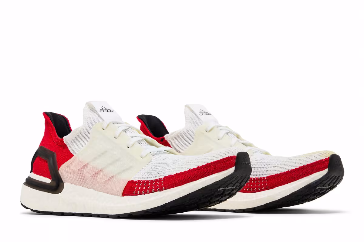 adidas UltraBoost 19 White Scarlet, view 9