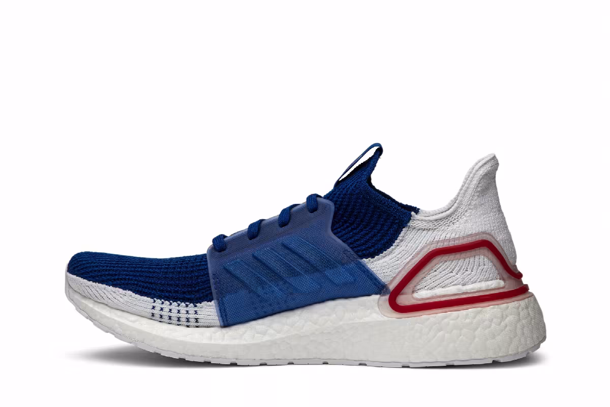 adidas UltraBoost 19 White Blue, view 4