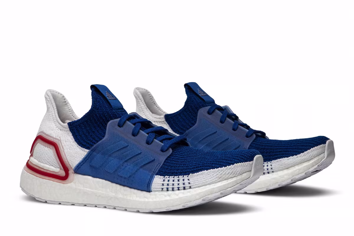 adidas UltraBoost 19 White Blue, view 9