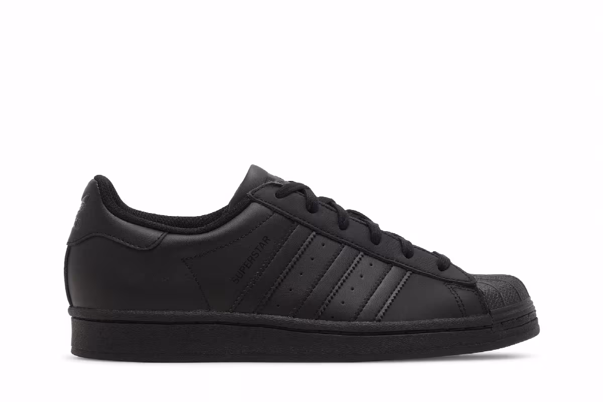 adidas Superstar J Triple Black, view 2