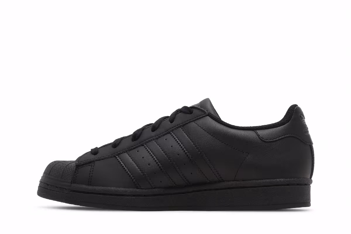 adidas Superstar J Triple Black, view 4