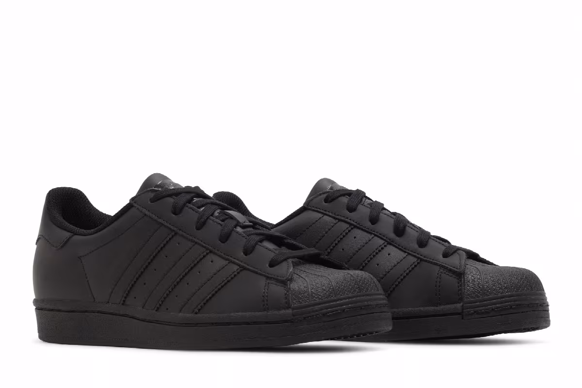 adidas Superstar J Triple Black, view 9