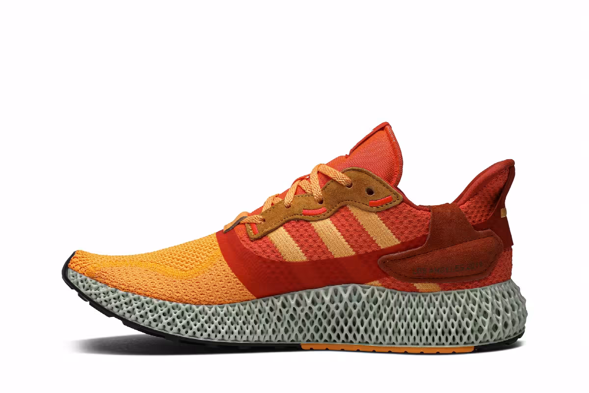 Sneakersnstuff x adidas ZX 4000 4D Sunrise, view 4