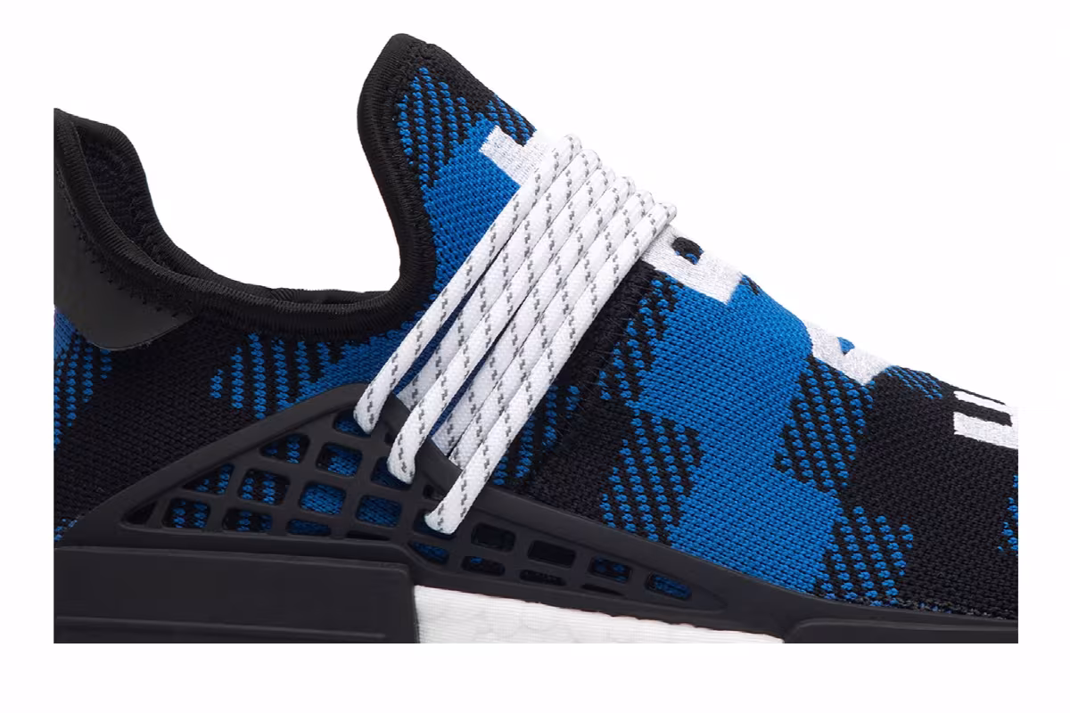 Pharrell x Billionaire Boys Club x adidas NMD Human Race Trail Blue Plaid, view 3