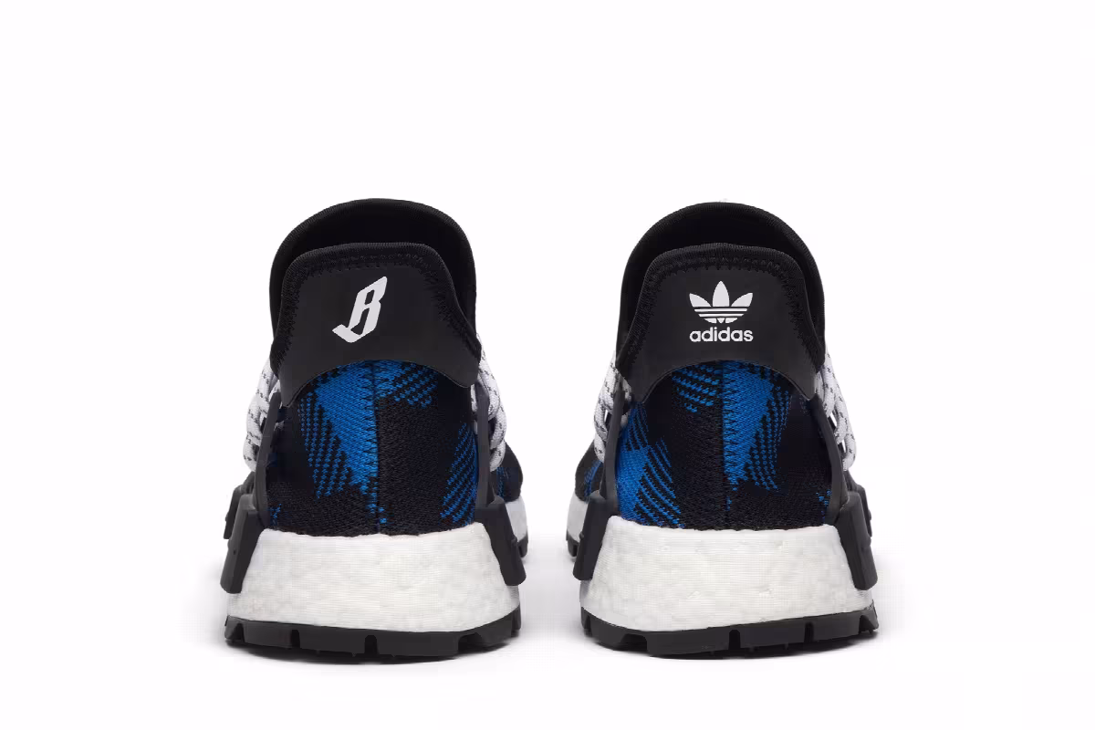 Pharrell x Billionaire Boys Club x adidas NMD Human Race Trail Blue Plaid, view 7