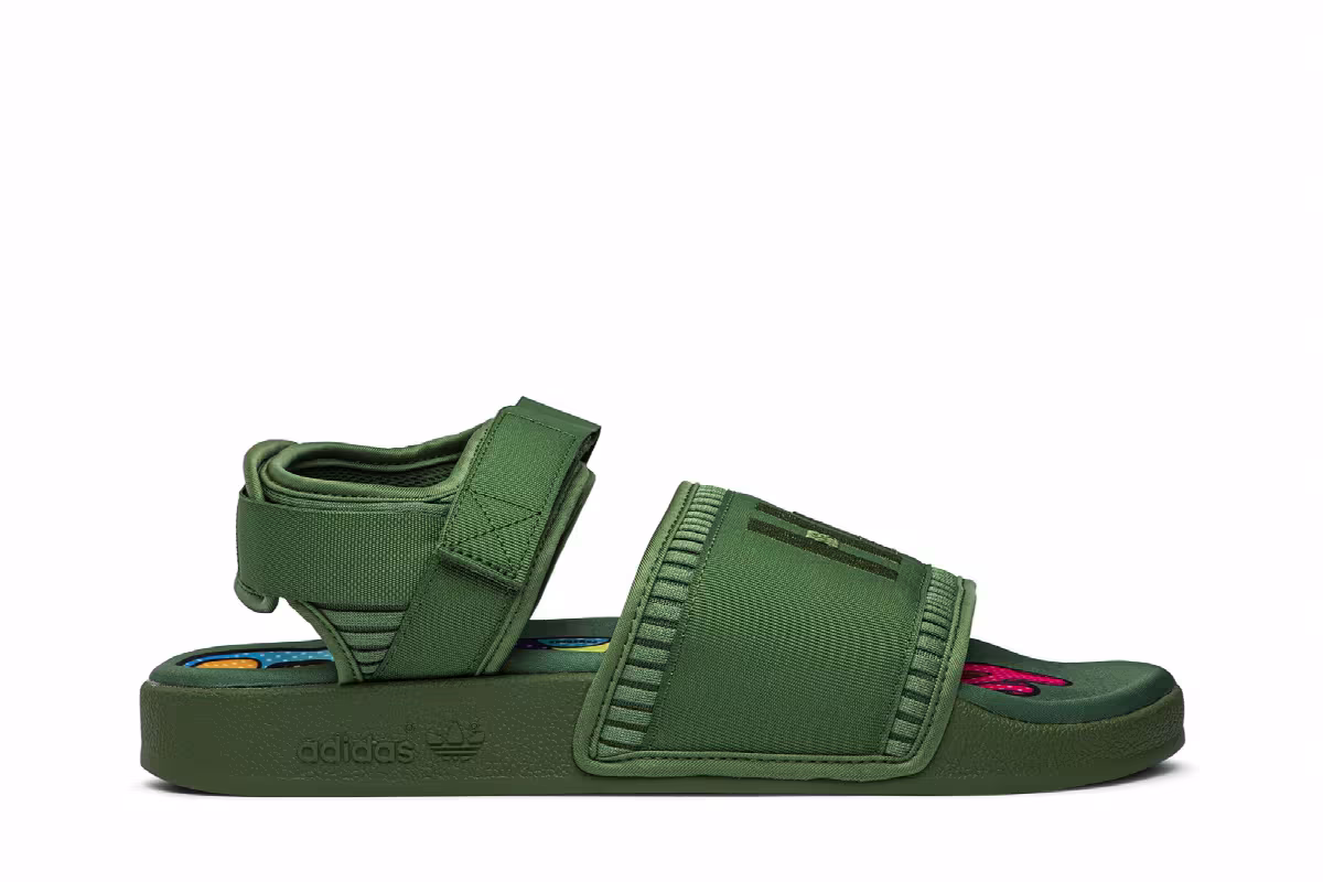 Pharrell x adidas Adilette 2.0 Sandal Tribe Green, view 2