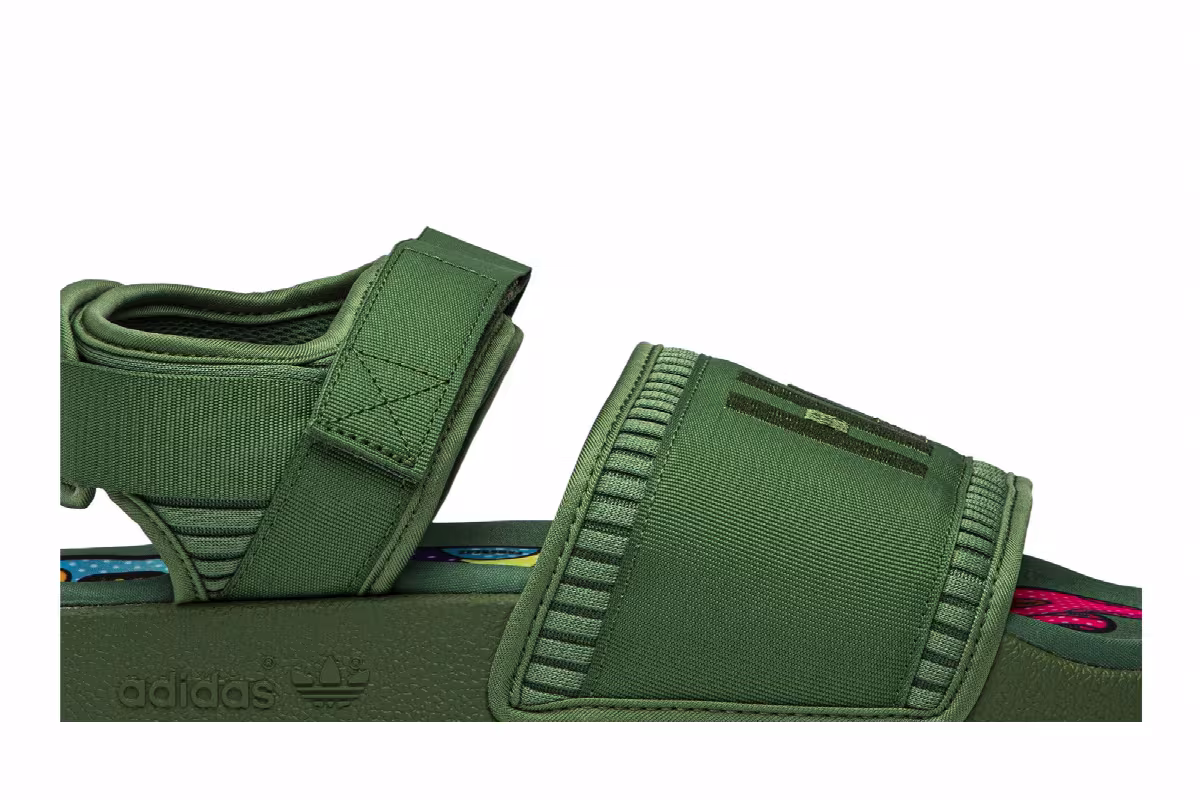 Pharrell x adidas Adilette 2.0 Sandal Tribe Green, view 3