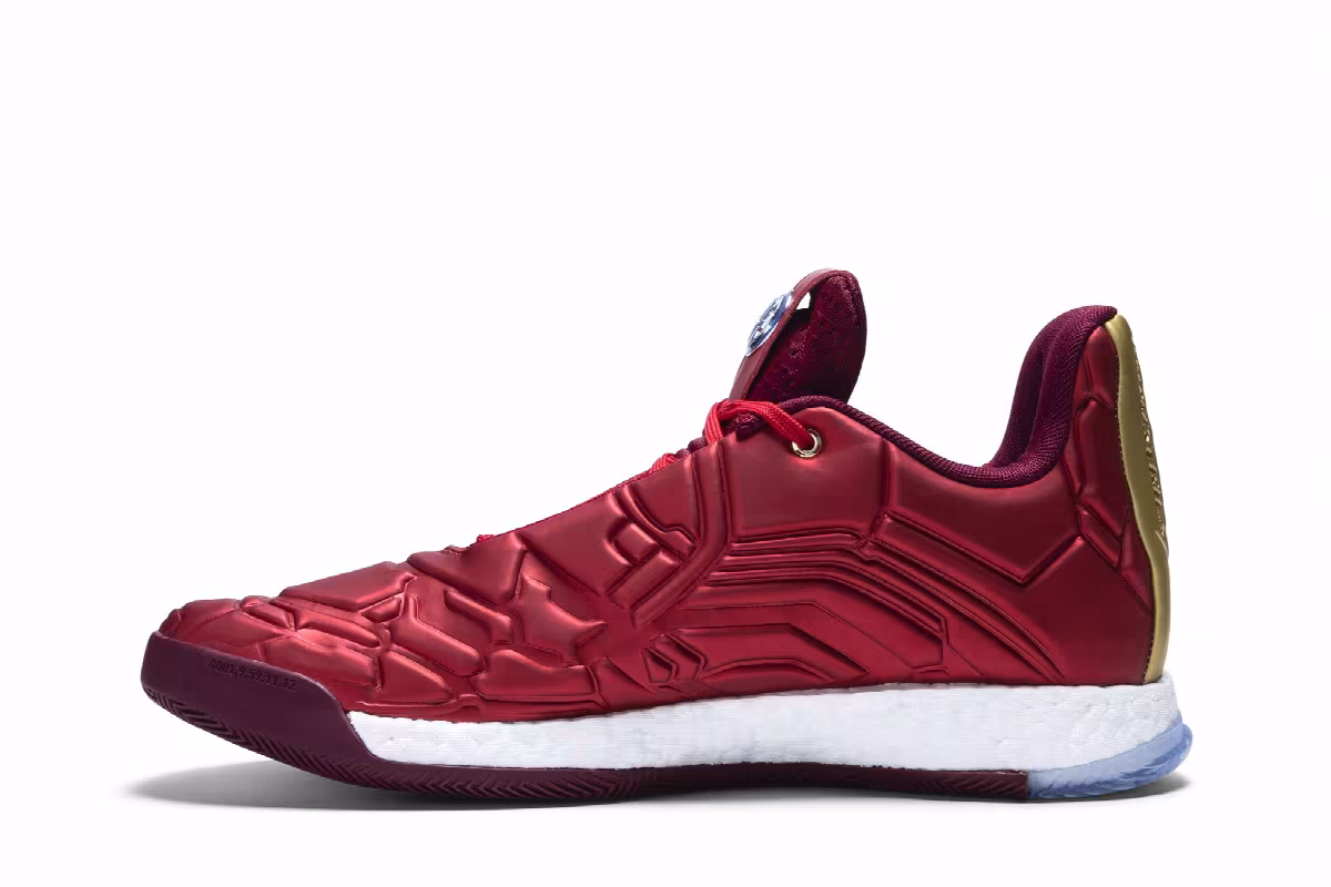 Marvel x adidas Harden Vol. 3 Heroes Among Us: Iron Man, view 4