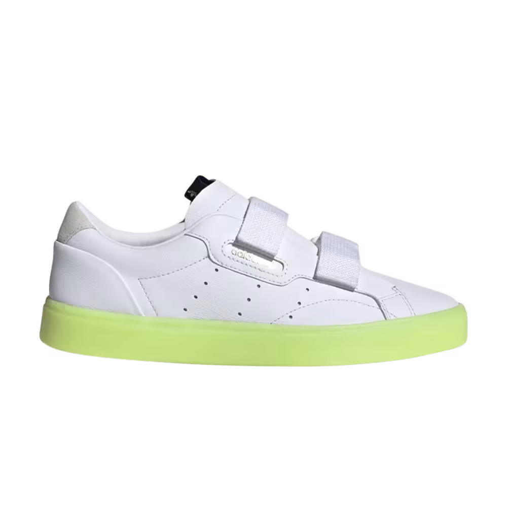 Adidas Women's Sleek Straps White Yellow