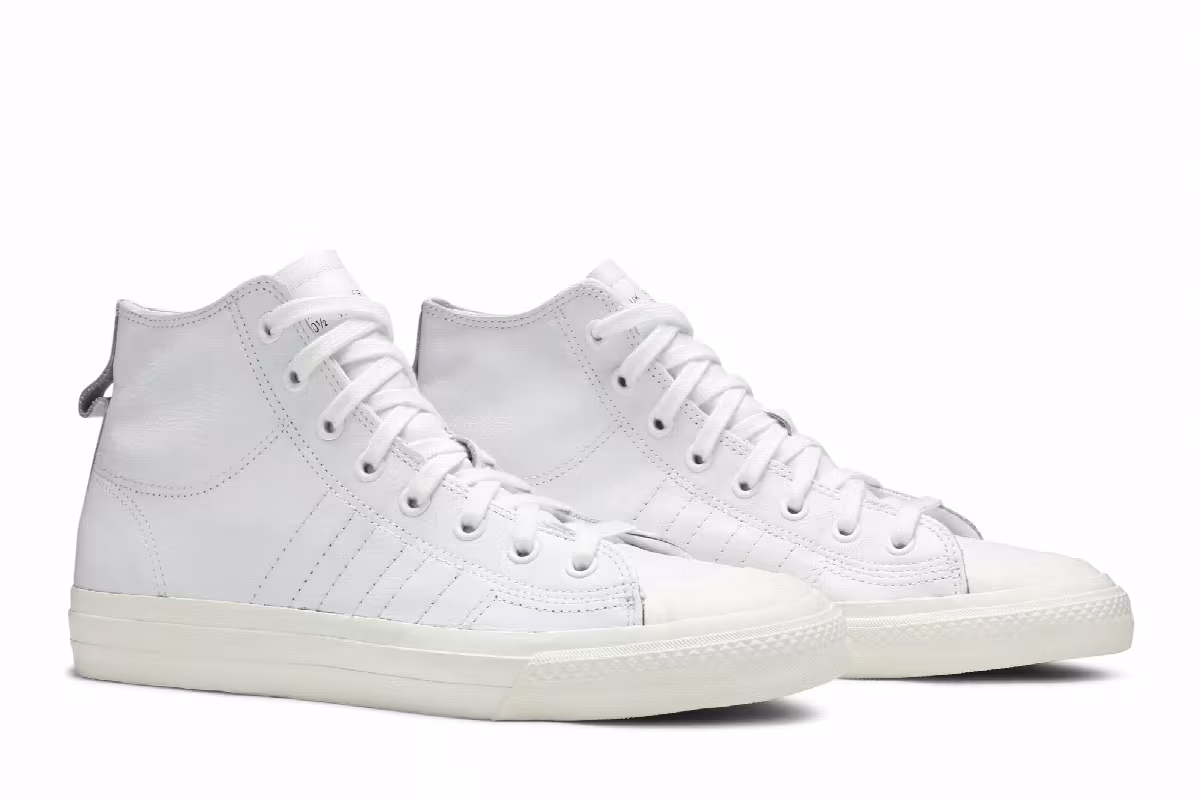 Adidas Nizza RF High Recon Leather Triple White, view 9
