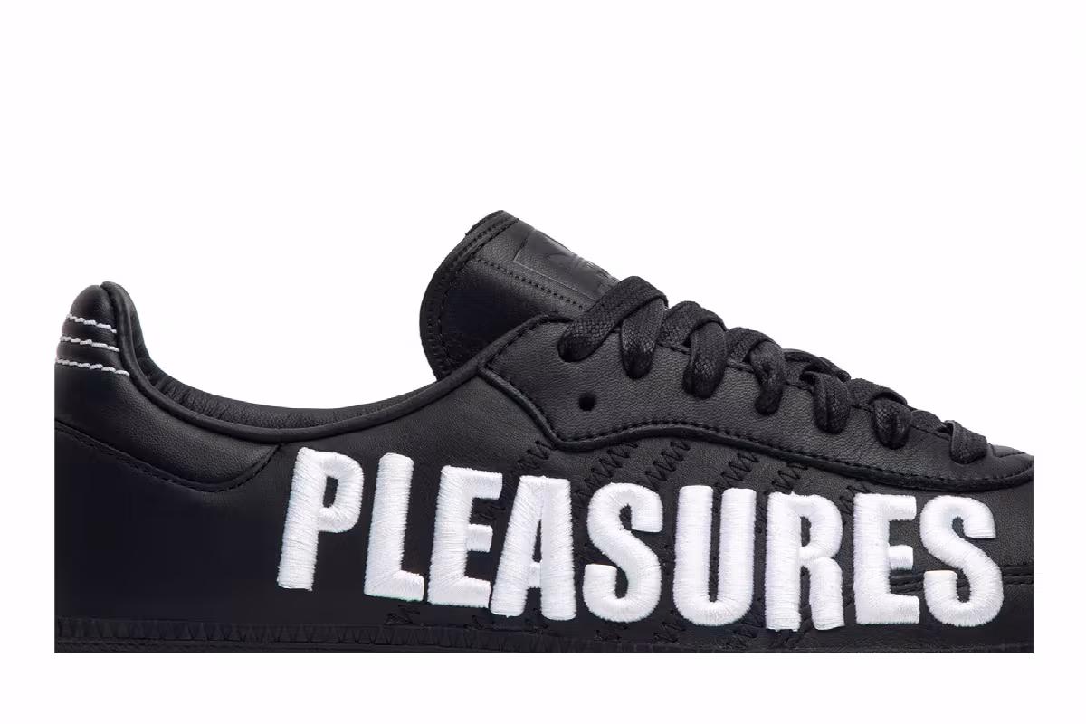 Pleasures x adidas Samba 3D Embroidery, view 3