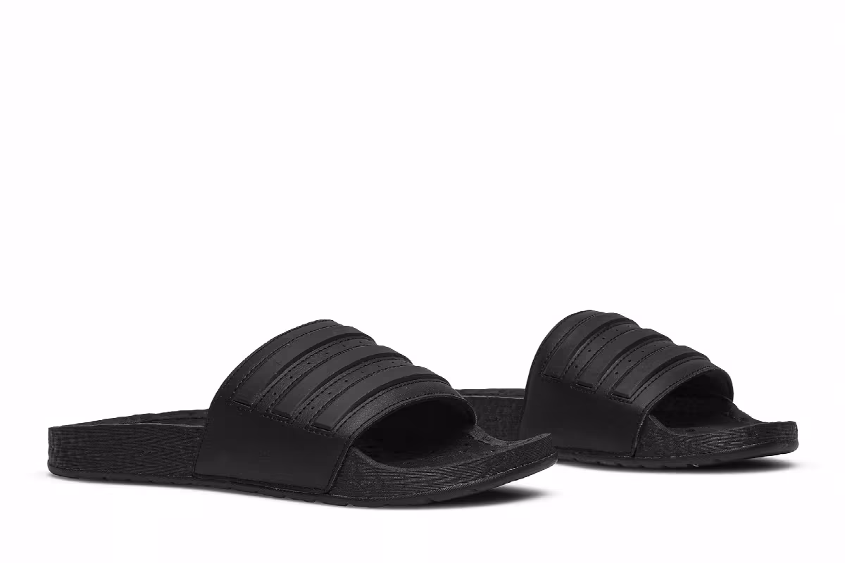 adidas Adilette Boost Slides Triple Black, view 9