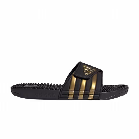 adidas Adissage Slides 'Black Gold Metallic'
