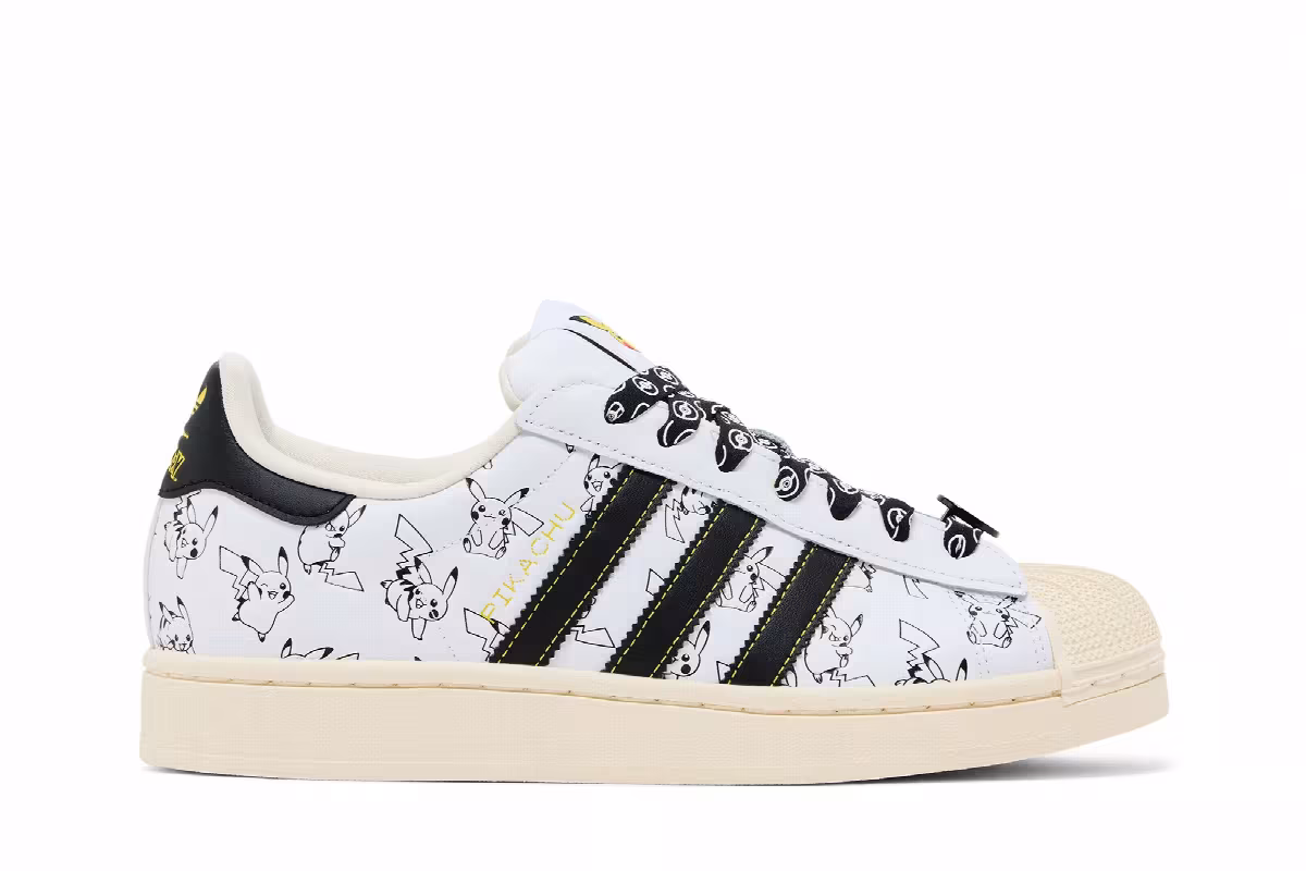 Pokémon x adidas Superstar Pikachu White, view 2
