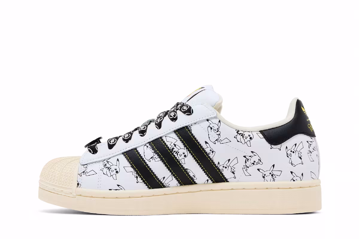 Pokémon x adidas Superstar Pikachu White, view 4