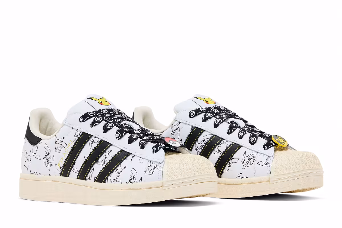 Pokémon x adidas Superstar Pikachu White, view 9