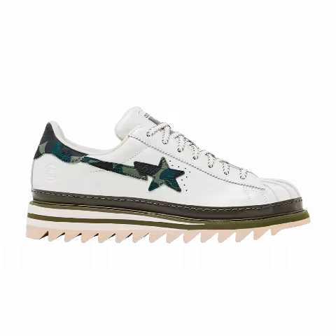 CLOT x BAPE x adidas Superstar 'Off White Olive Cargo'