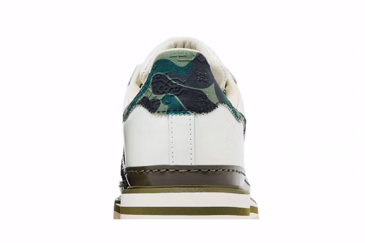 CLOT x BAPE x adidas Superstar Off White Olive Cargo, view 8