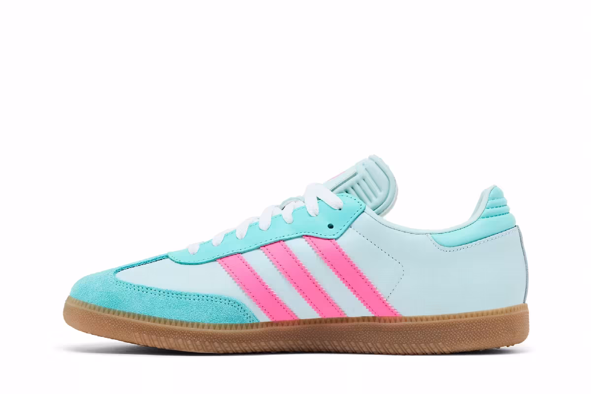 Lionel Messi x adidas Samba J Halo Mint Lucid Pink, view 4