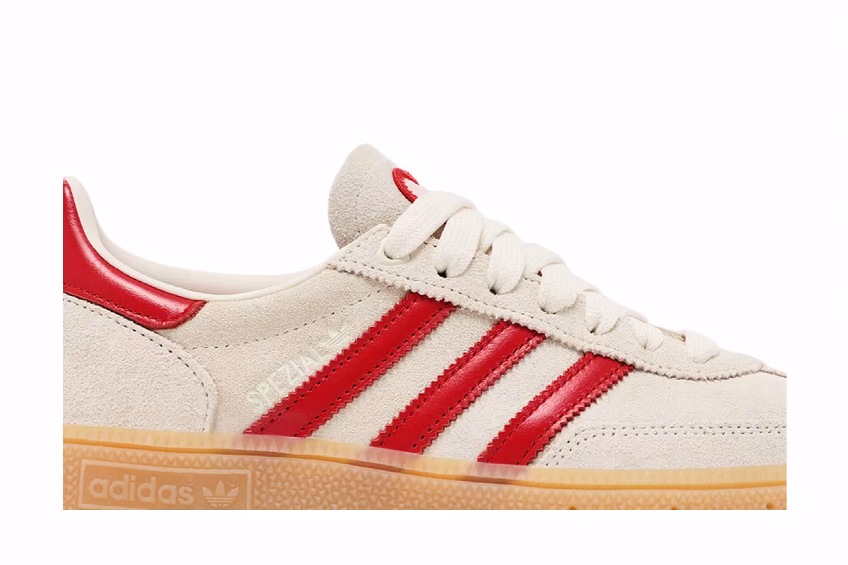 adidas Women's Handball Spezial Cream White Scarlet Sandy Pink, view 3