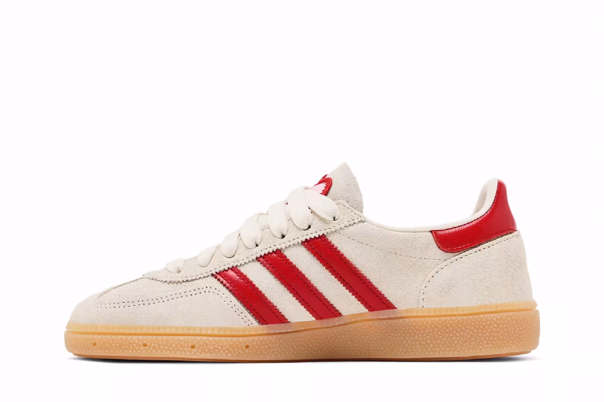 adidas Women's Handball Spezial Cream White Scarlet Sandy Pink, view 4