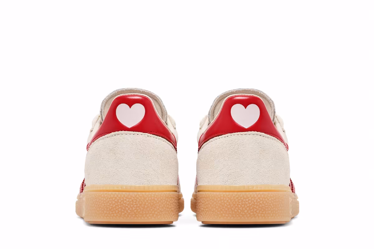 adidas Women's Handball Spezial Cream White Scarlet Sandy Pink, view 7