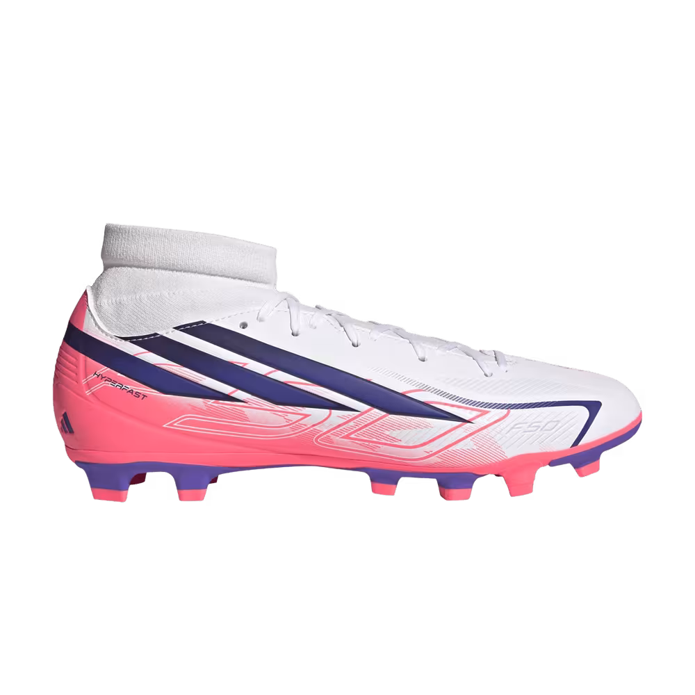 adidas F50 Hyperfast Club Mid FG/MG Cloud White Solar Turbo