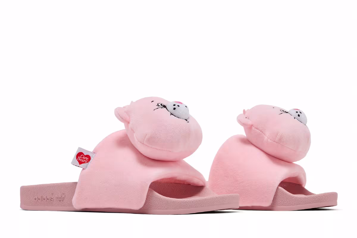 Care Bears x adidas Women's Adilette Slide Clear Pink, view 9