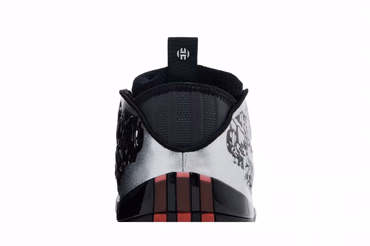 Willy Chavarria x adidas Harden 10 Silver Metallic Core Black Red, view 8