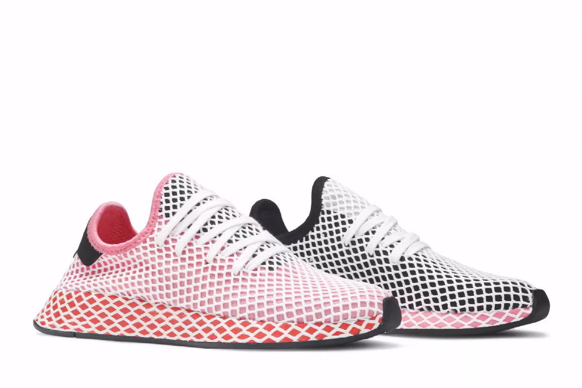 adidas Women's Deerupt Black Pink Rose, view 9