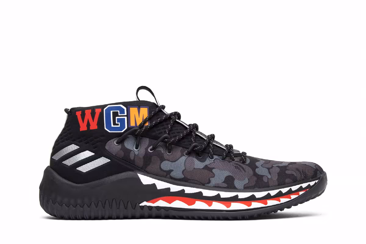 A Bathing Ape x adidas Dame 4 Black Camo, view 2