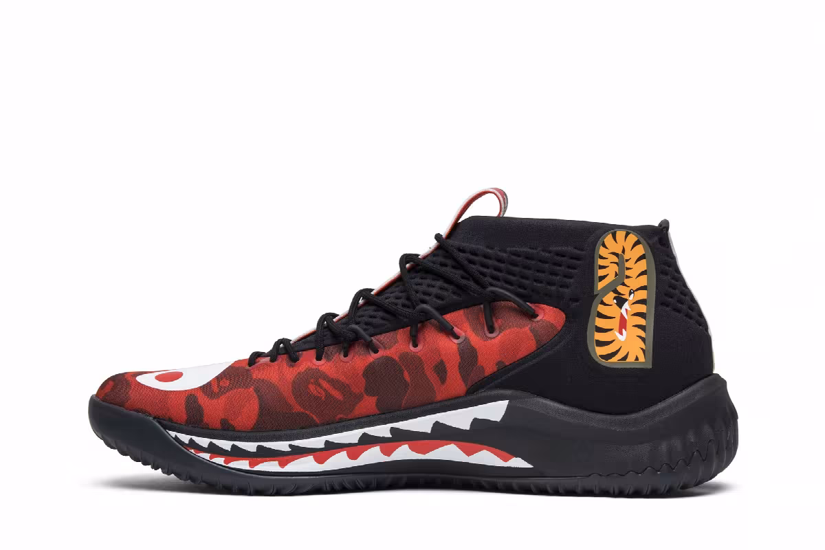 A Bathing Ape x adidas Dame 4 Red Camo, view 4