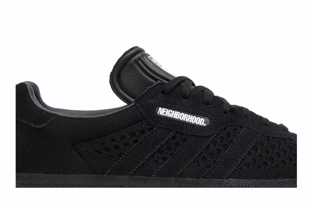 Neighborhood x adidas Gazelle Super Triple Black, view 3