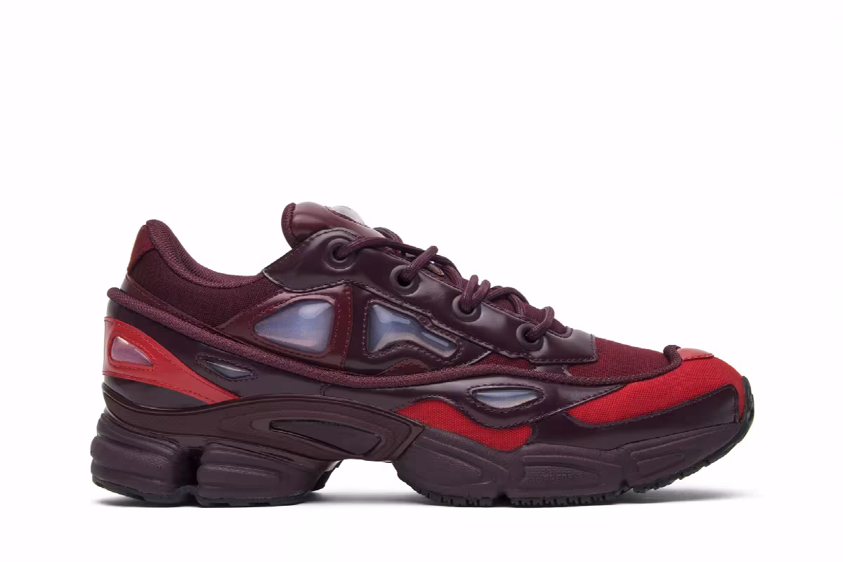 Raf Simons x adidas Ozweego 3 Burgundy, view 2