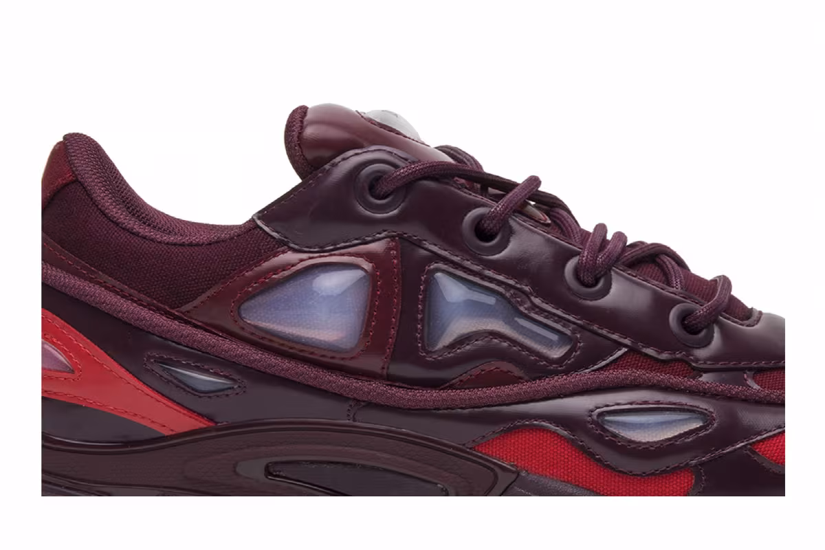 Raf Simons x adidas Ozweego 3 Burgundy, view 3