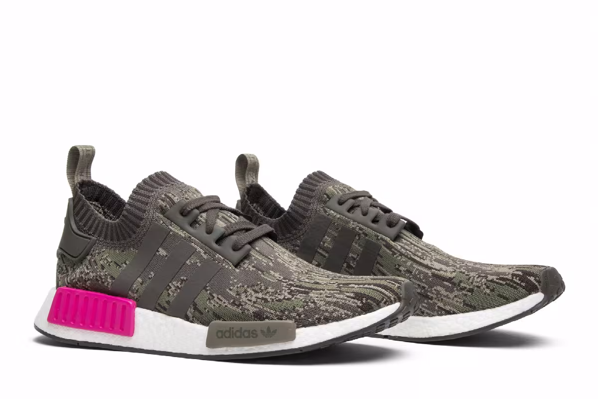 Adidas NMD_R1 Primeknit Utility Grey Camo, view 9