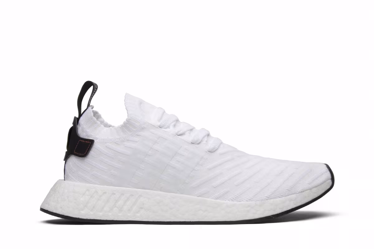 Adidas NMD_R2 Primeknit White Black, view 2