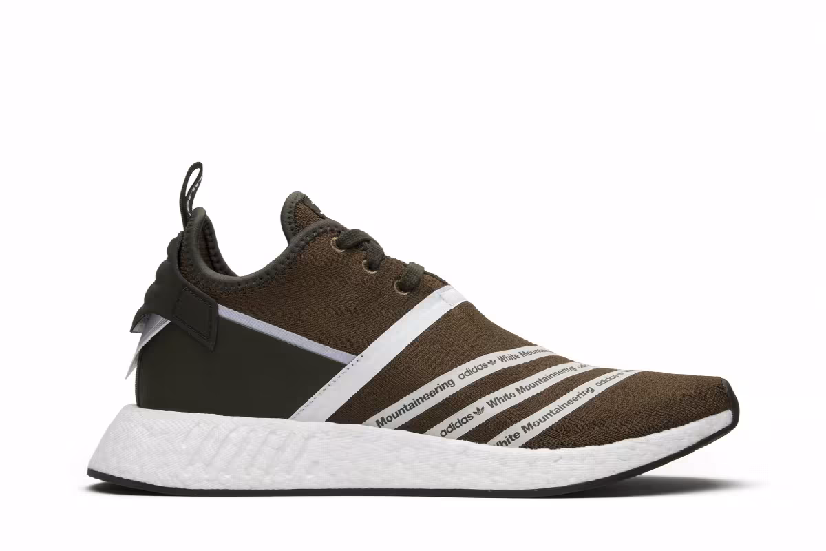 White Mountaineering x adidas NMD_R2 Primeknit Olive, view 2