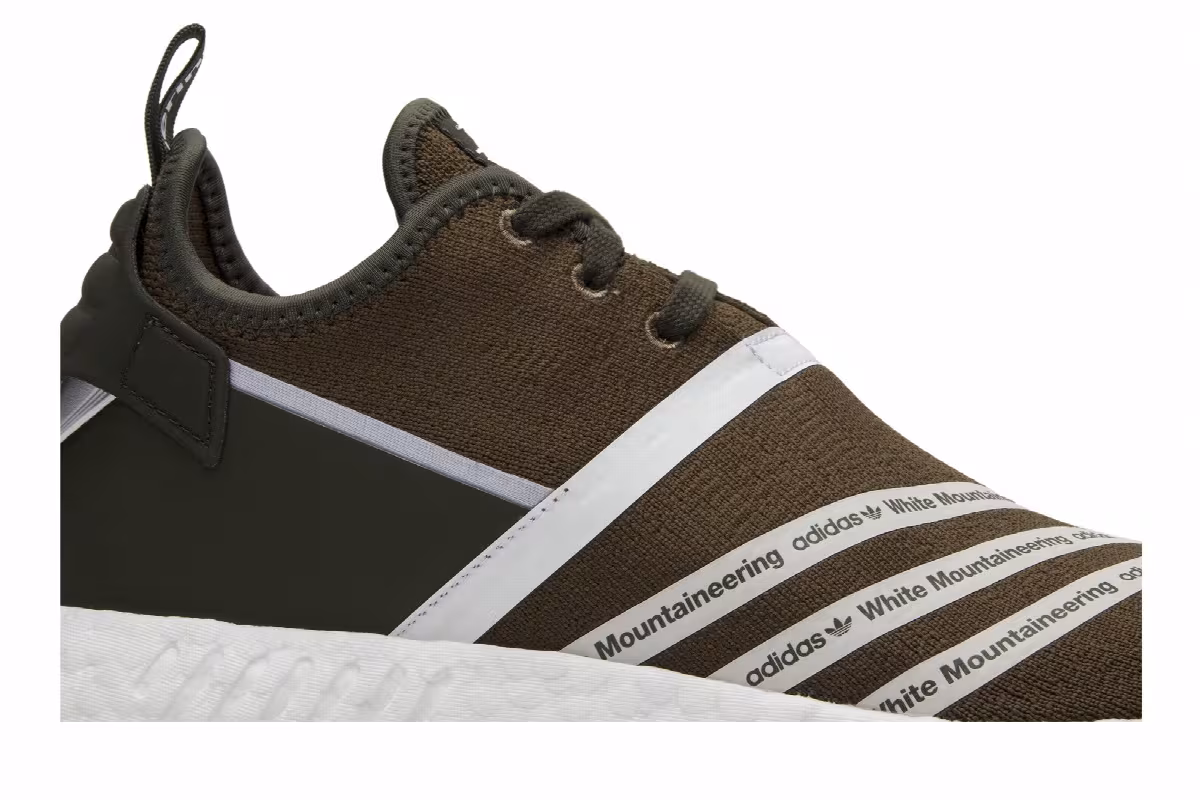 White Mountaineering x adidas NMD_R2 Primeknit Olive, view 3