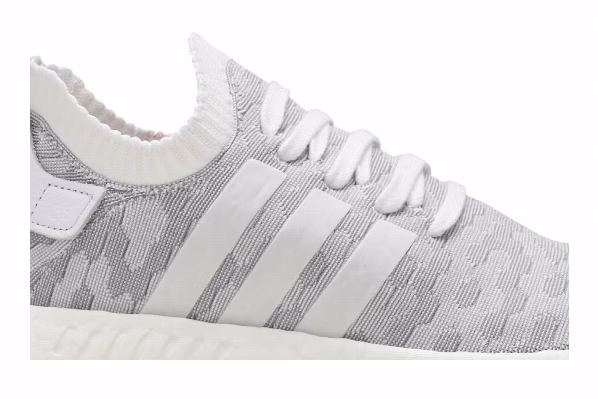 Adidas Women's NMD_R2 Primeknit White Black Pink, view 3
