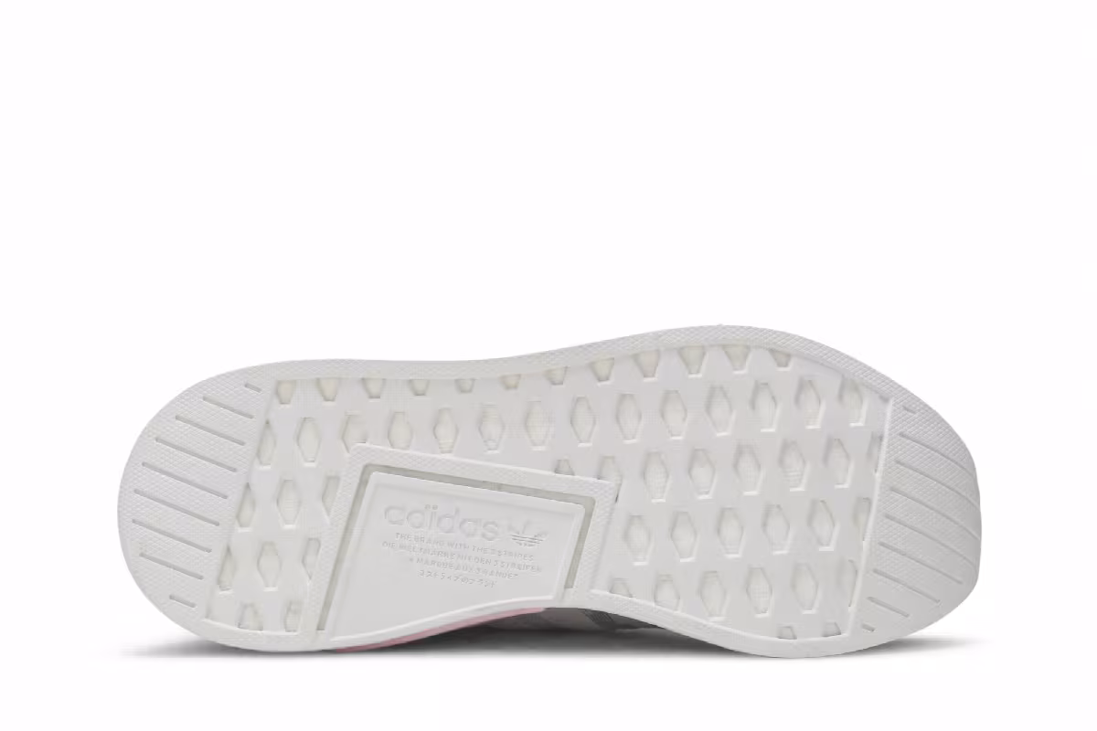 Adidas Women's NMD_R2 Primeknit White Black Pink, view 5