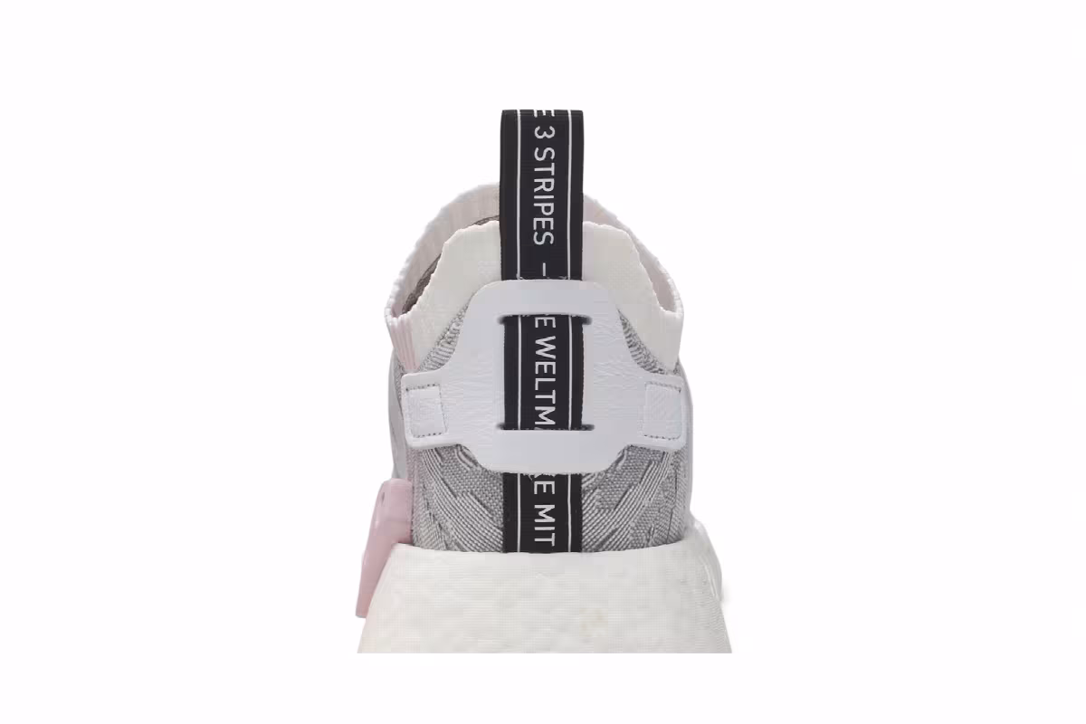 Adidas Women's NMD_R2 Primeknit White Black Pink, view 8